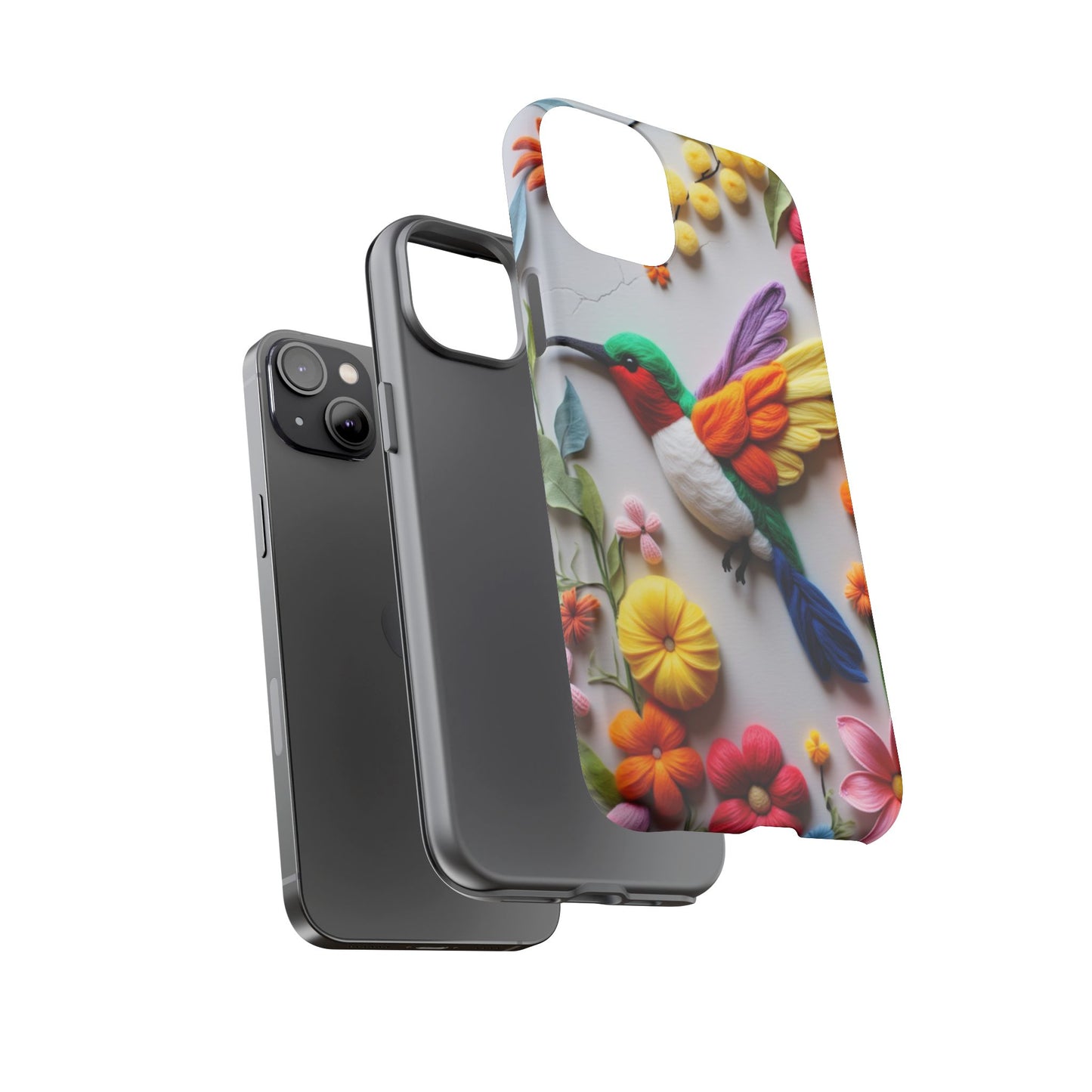 Elegant Hummingbird with Floral Mosaic Design | Nature's Artistic Vibes | iPhone 16 Pro