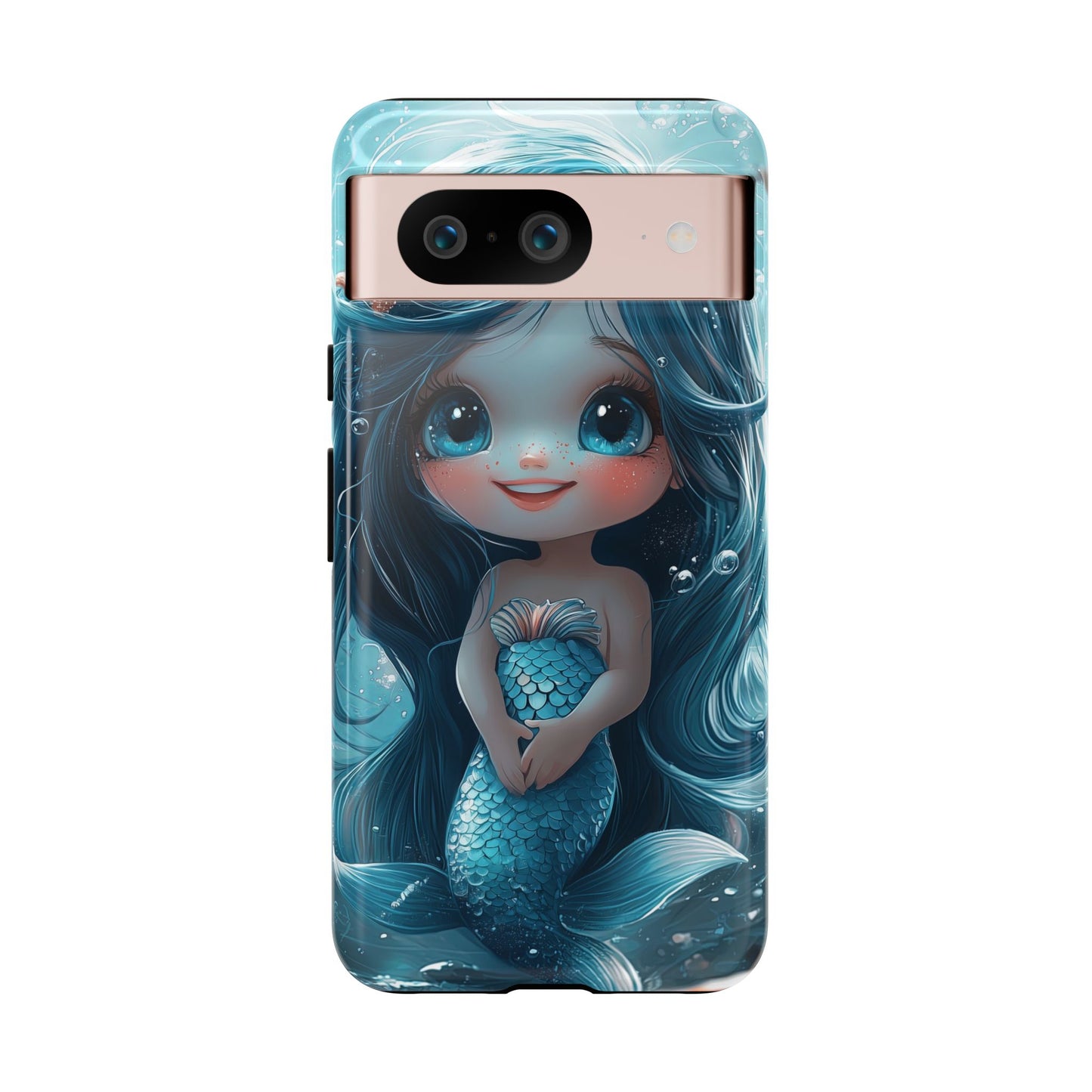 Bubble Bliss - Cute Chibi Mermaid Ocean Phone Case for iPhone, Samsung & Pixel