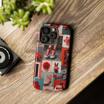 Red Sneakers & Roses Collage Phone Case