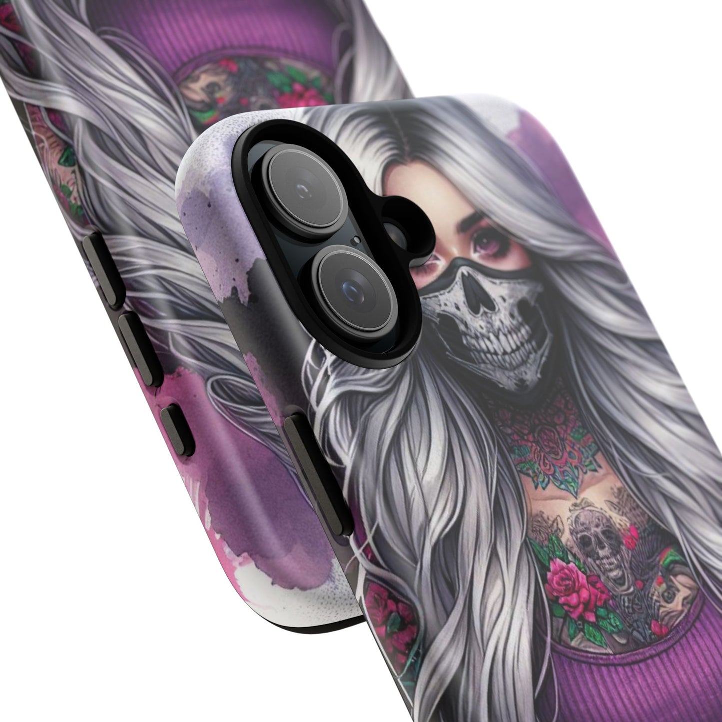 Rebel Rose – Gothic Skull Mask & Tattooed Warrior Mobile Cover