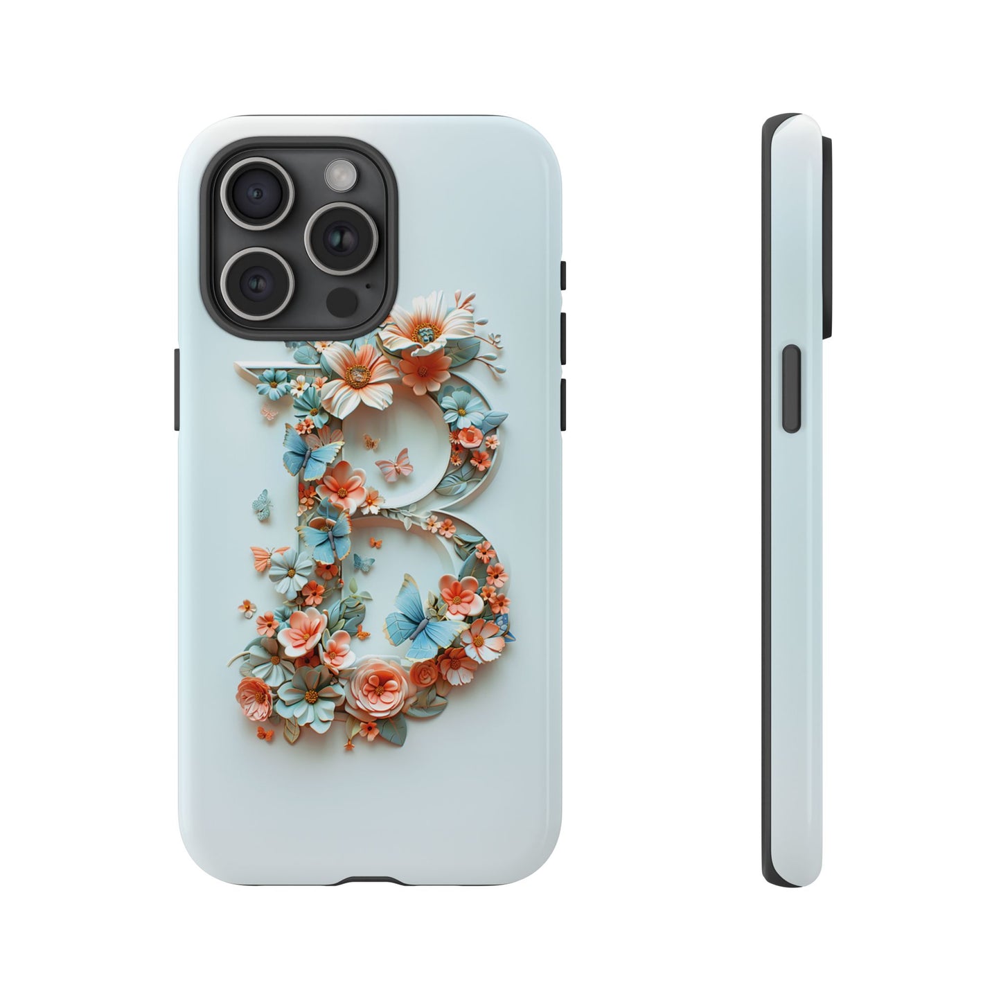 Floral Letter B Phone Case – Personalized Aesthetic Cover for iPhone, Samsung & Google Pixel