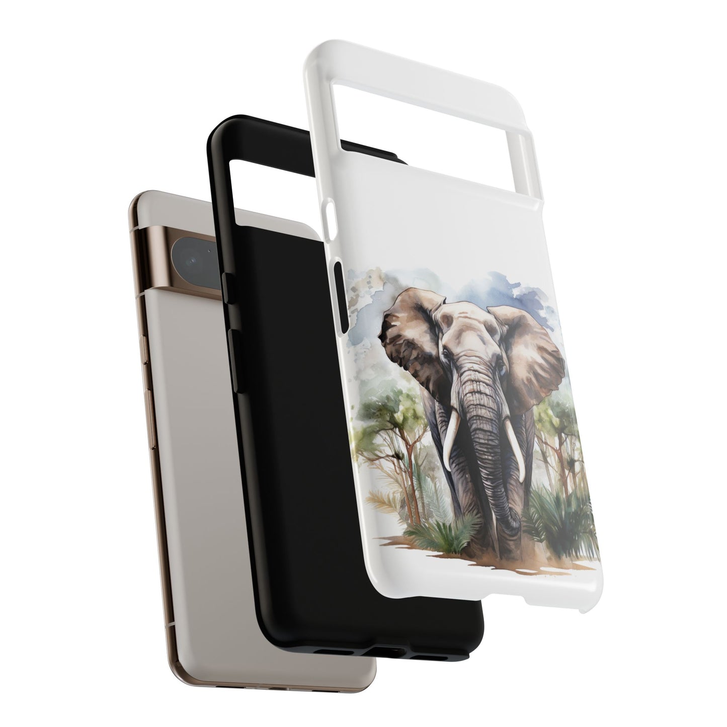 Majestic Watercolor Elephant Mobile Cover – Artistic Wildlife Design