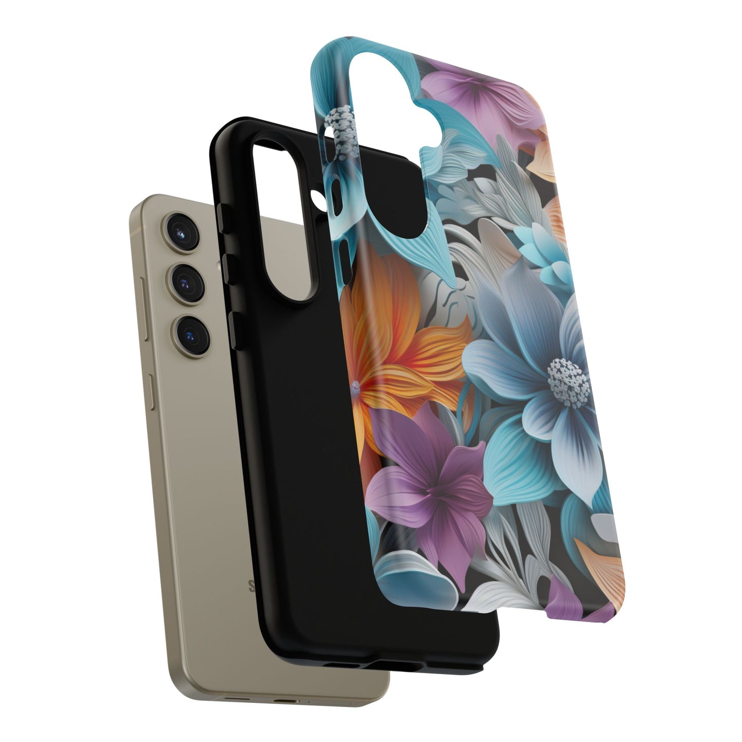 Elegant 3D Floral Bloom Mobile Case – Vivid & Artistic