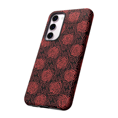 Red roses abstract geometric seamless pattern design