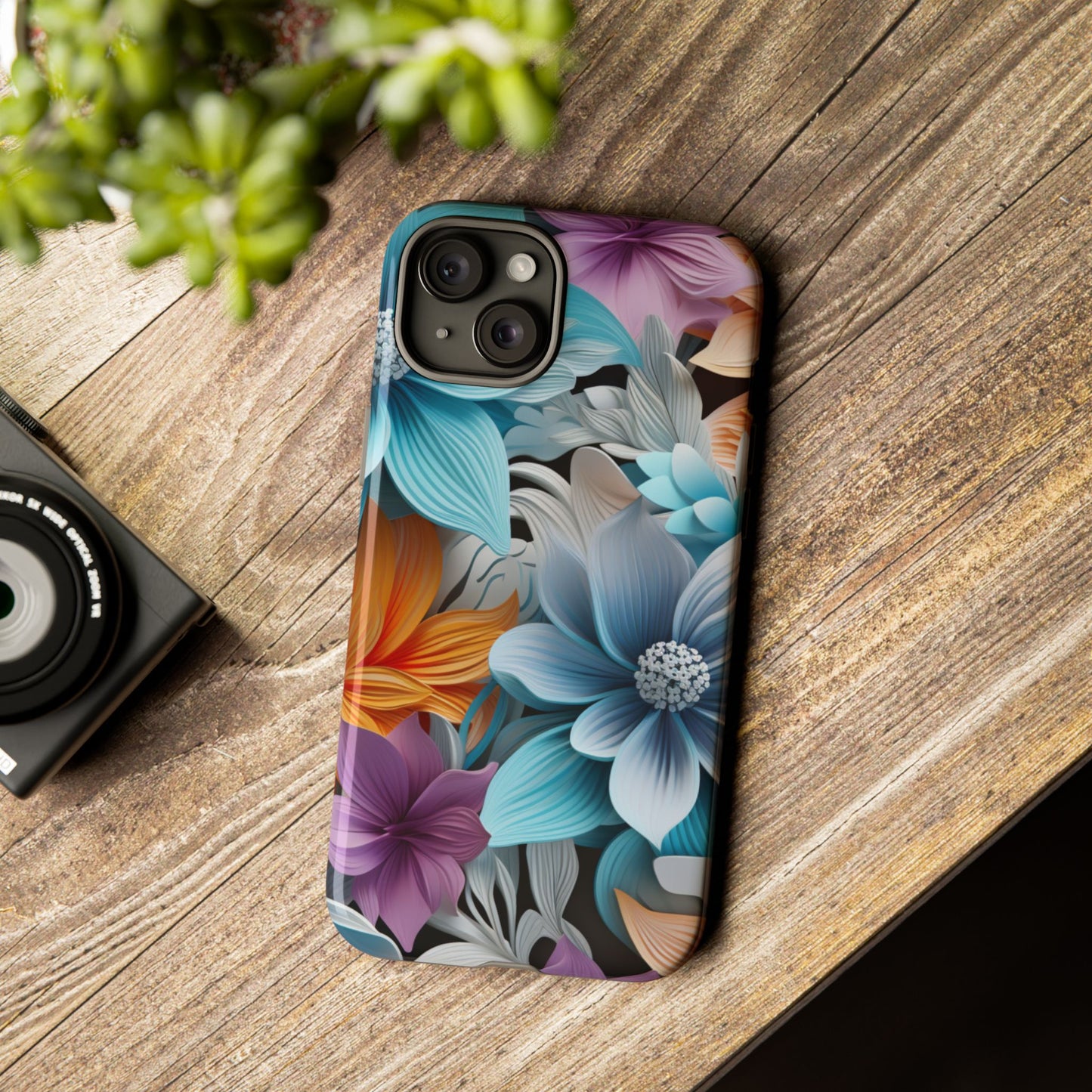 Elegant 3D Floral Bloom Mobile Case – Vivid & Artistic