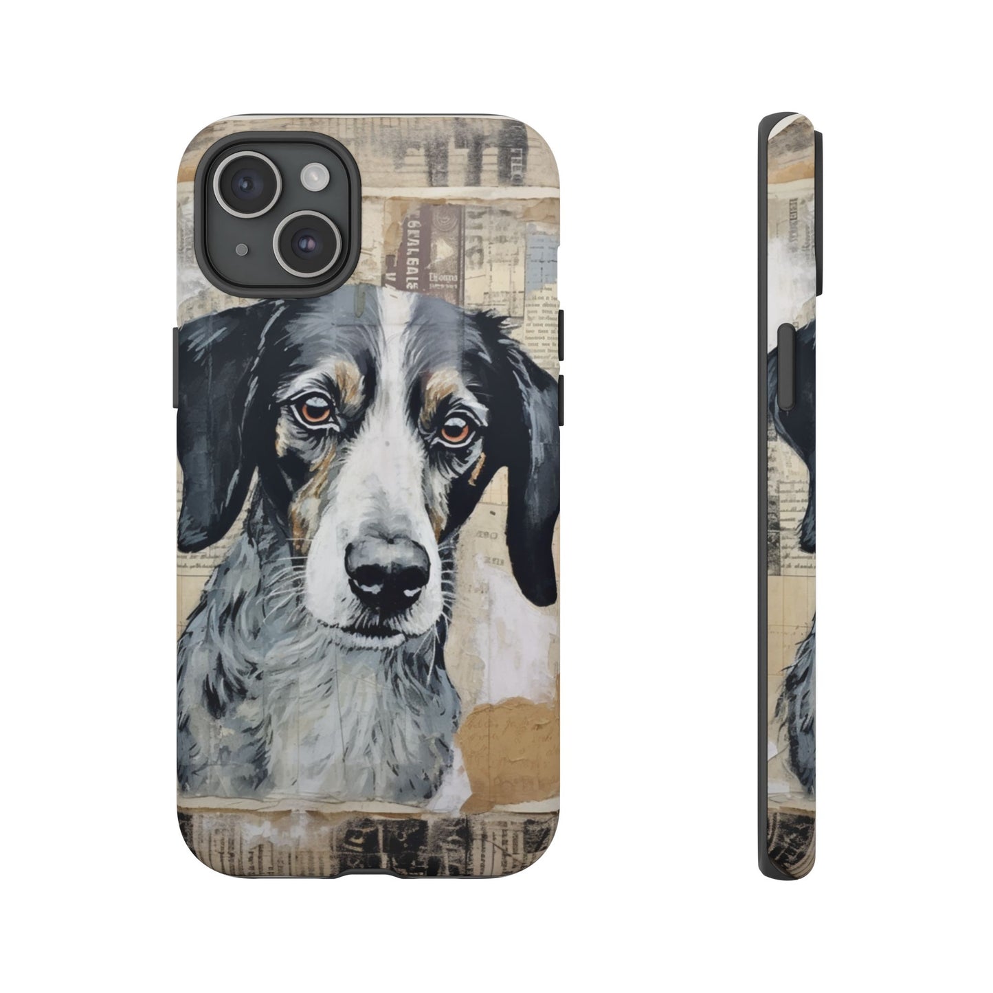 Rustic Dog Portrait – Vintage Collage Style