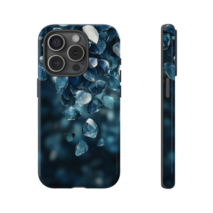 Blue Crystal Aesthetic Phone Case for iPhone, Google Pixel, Samsung
