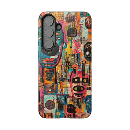 Abstract Basquiat Phone Case – Artistic Phone Protector – Bold, Graffiti-Inspired Street Art Cover - iPhone, Samsung & Google Pixel Cover - Artistic Painting Case, Art Lover Gift