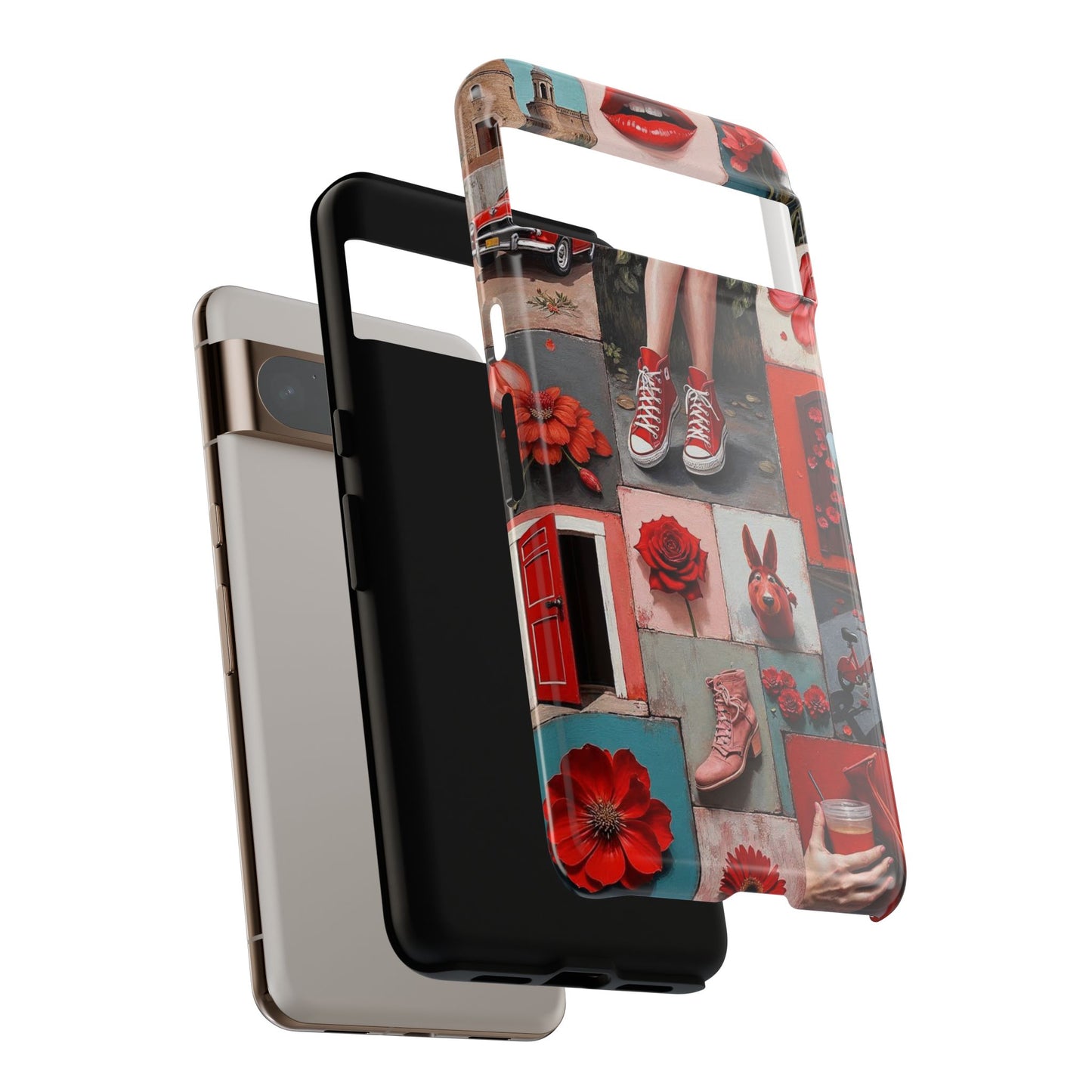 Red Sneakers & Roses Collage Phone Case