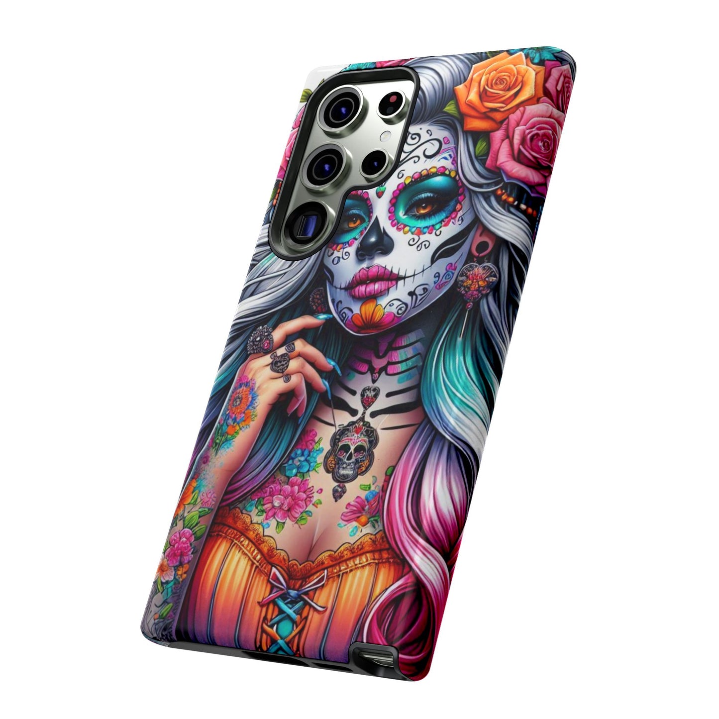 Sugar Skull Goddess – Día de los Muertos Floral Queen Mobile Cover