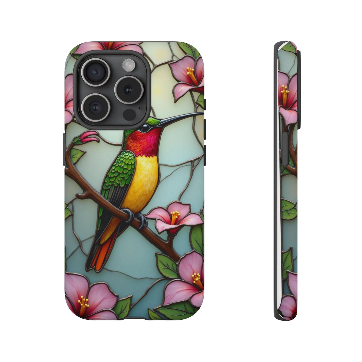 Elegant Hummingbird with Floral Mosaic | Artistic Nature Design