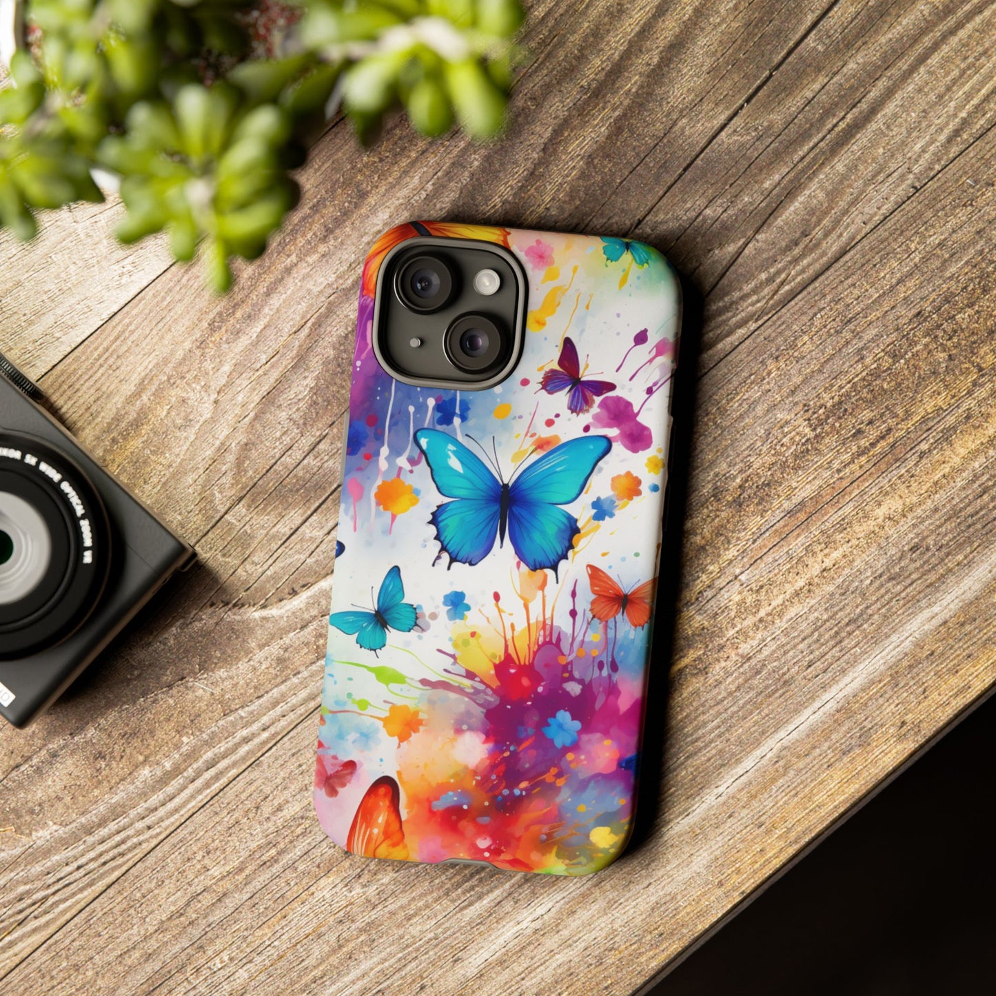 Vibrant Watercolor Butterfly Mobile Case