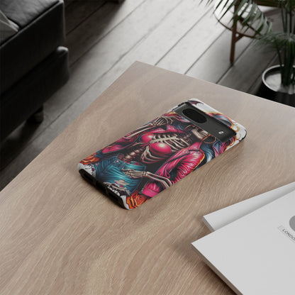 Neon Bones – Retro Skeleton & Vibrant Punk Aesthetic Mobile Cover
