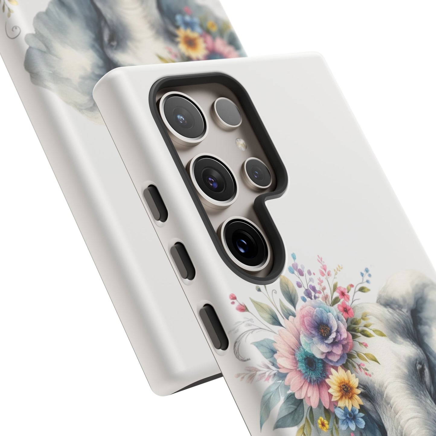 Floral Elephant Mobile Cover – Elegant Watercolor Art