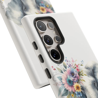 Floral Elephant Mobile Cover – Elegant Watercolor Art