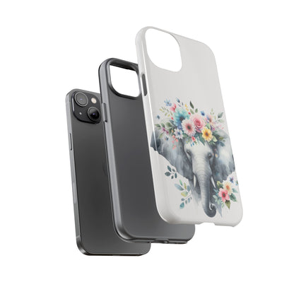 Floral Crown Elephant Mobile Cover – Elegant Watercolor Art