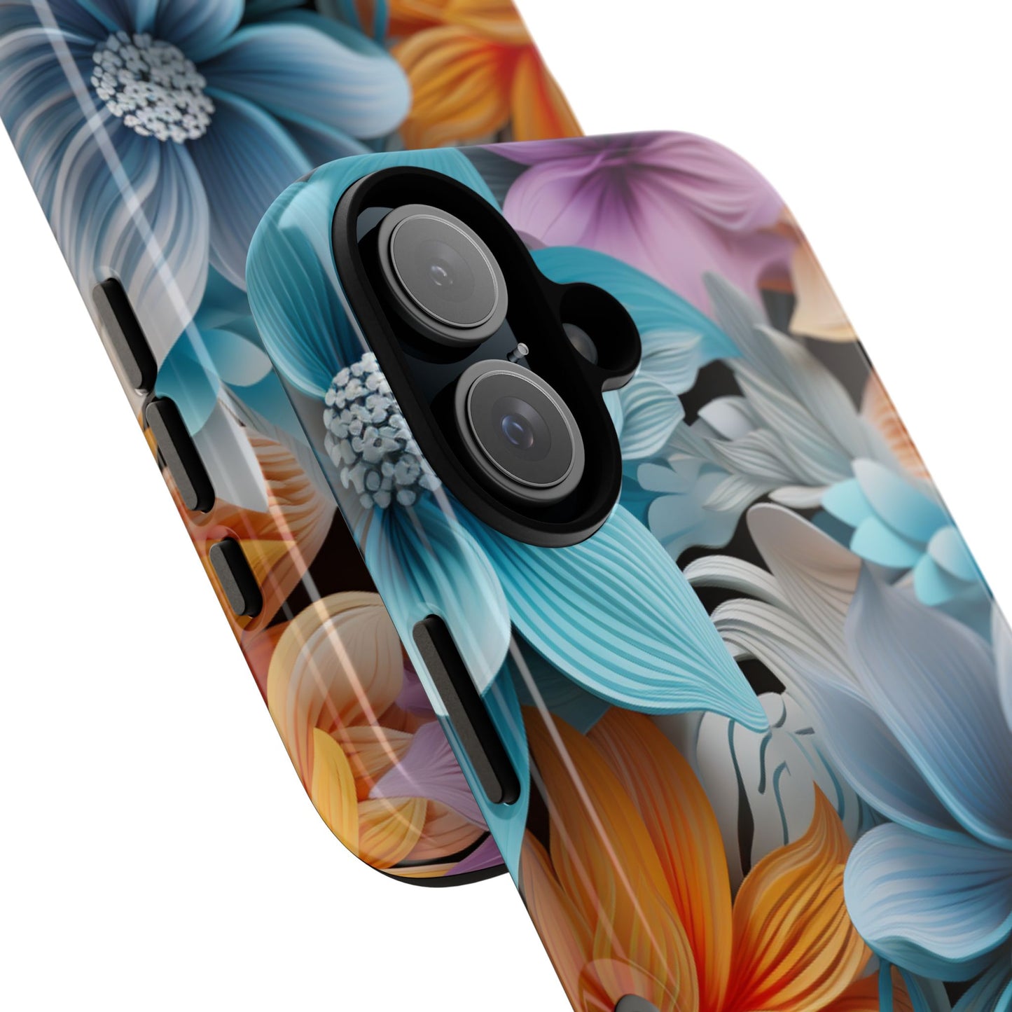 Elegant 3D Floral Bloom Mobile Case – Vivid & Artistic
