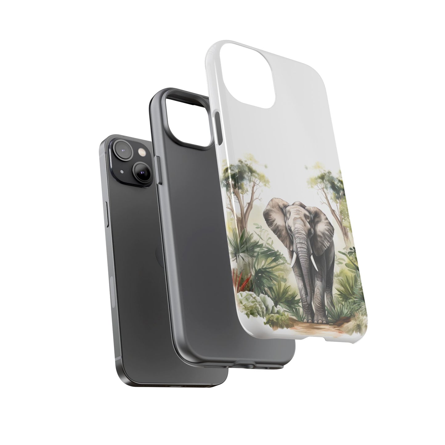 Serene Jungle Elephant Mobile Cover – Watercolor Wildlife Design