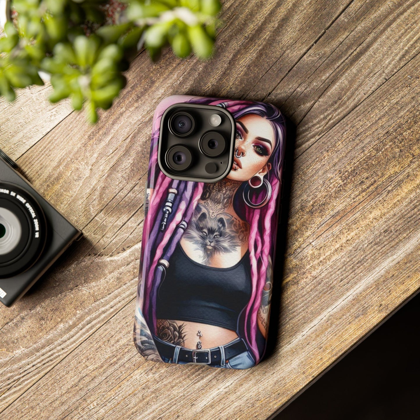 Tattooed Rebel – Gothic Cat Spirit Mobile Cover