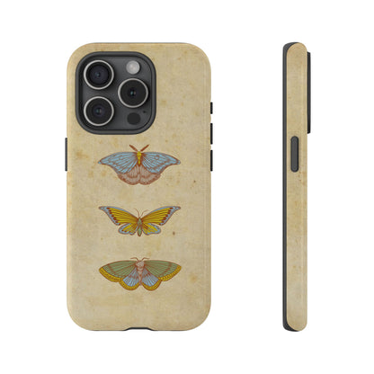 Minimal Vintage Butterfly Phone Case – Aesthetic Beige Background for iPhone, Samsung & Pixel