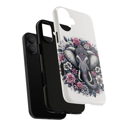 Ornate Floral Elephant Mobile Cover – Elegant Bohemian Art