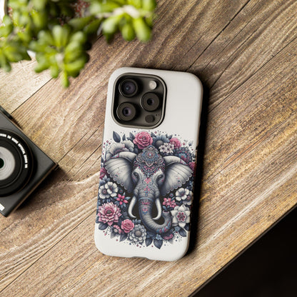 Ornate Floral Elephant Mobile Cover – Elegant Bohemian Art