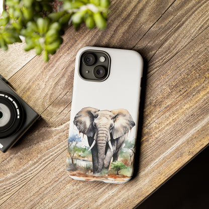 Safari Watercolor Elephant Mobile Cover – Artistic Wildlife Design