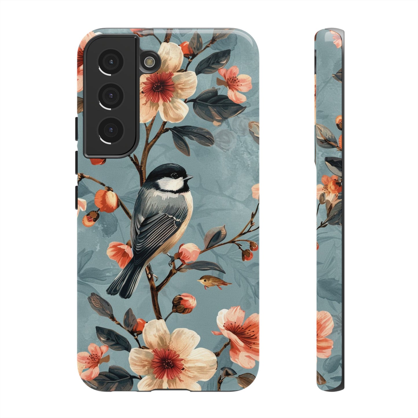 Floral Bird Phone Case - Elegant Nature-Inspired Cover for iPhone, Samsung & Google Pixel