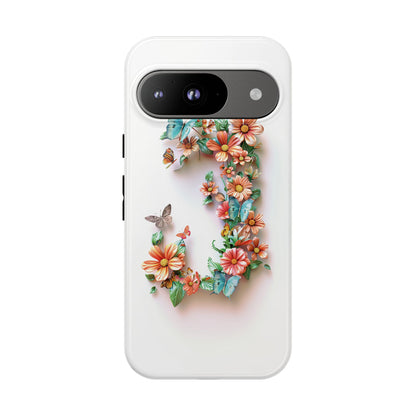 Floral Letter J Phone Case – Personalized Aesthetic Cover for iPhone, Samsung & Google Pixel