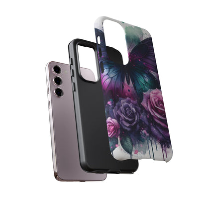 Mystic Bloom – Vibrant Butterfly & Rose Art Mobile Cover