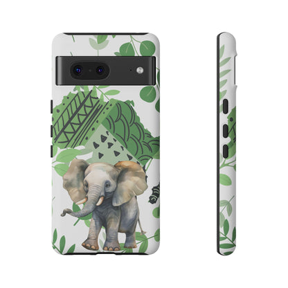 Playful Baby Elephant Mobile Cover – Tropical Boho Art