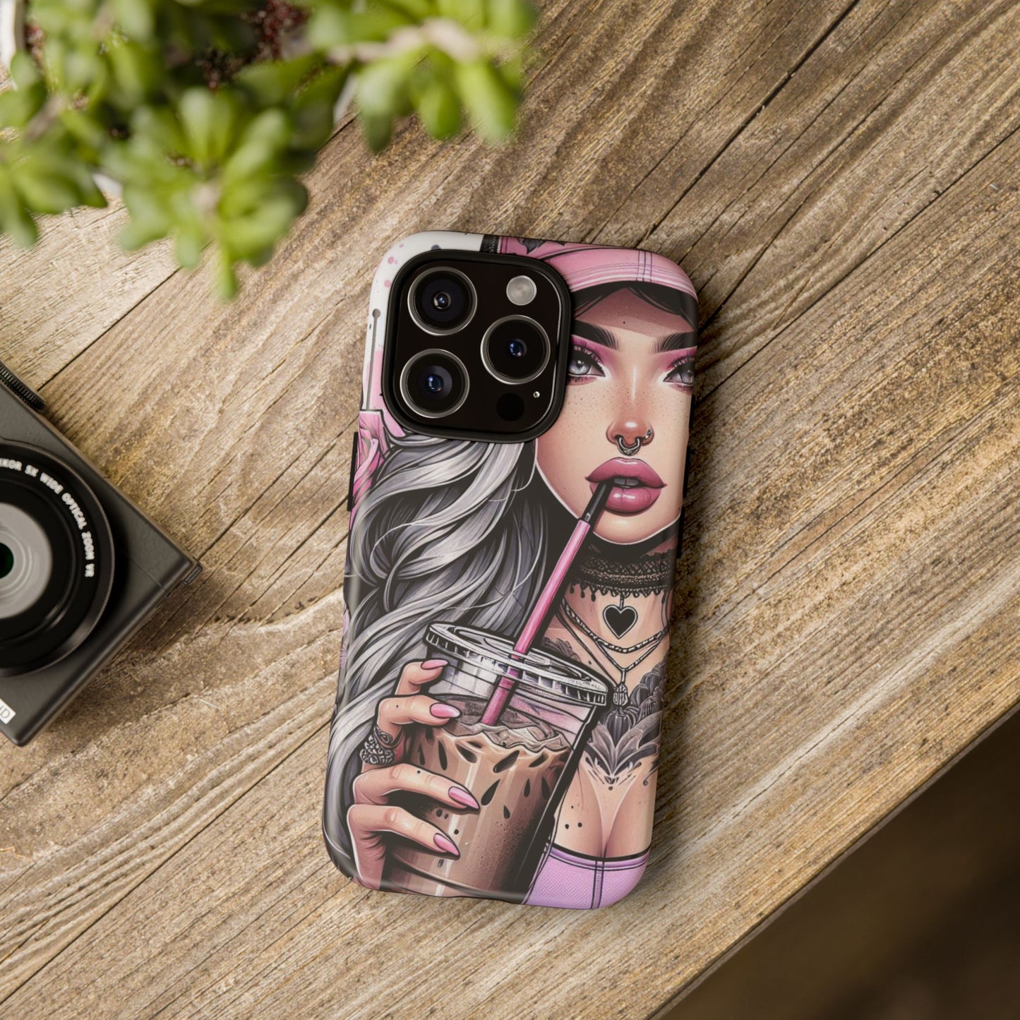 Pink Aesthetic Rebel – Iced Coffee & Inked Beauty Mobile Cover