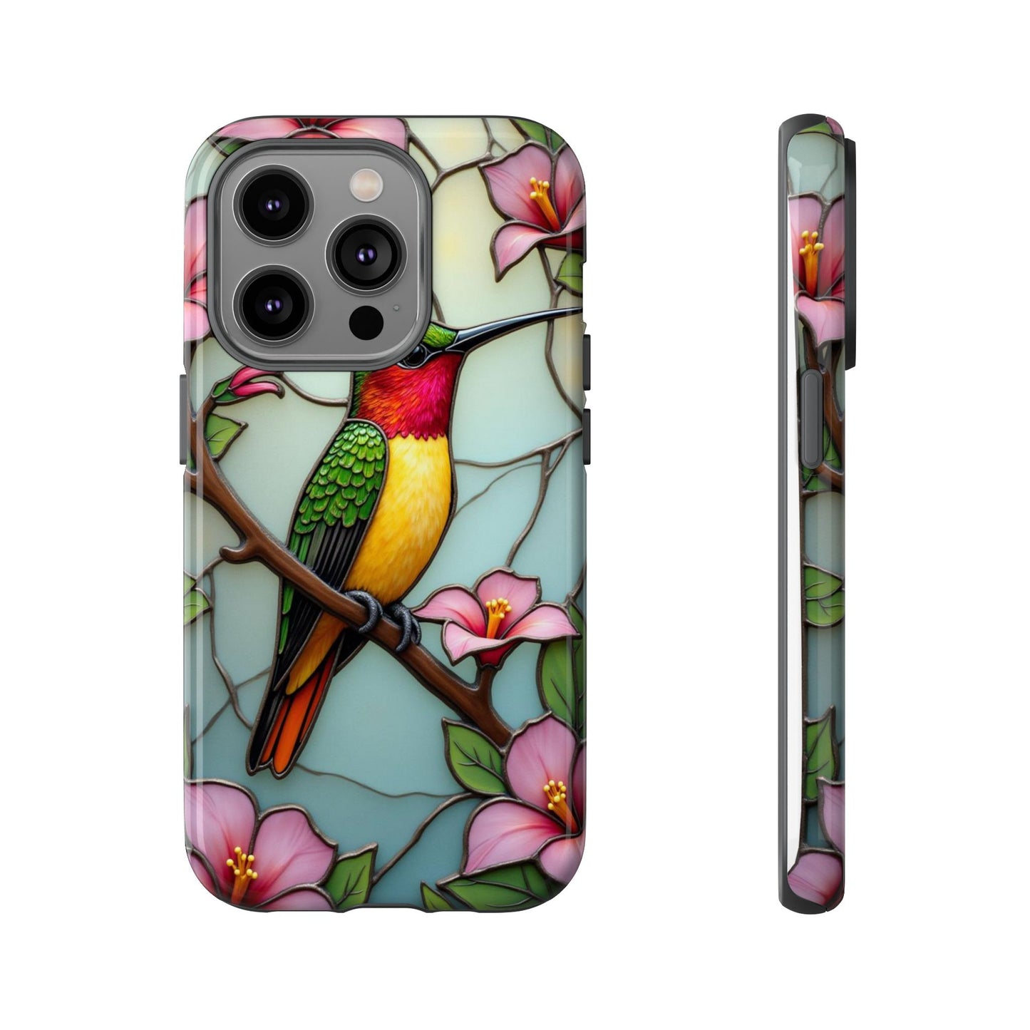 Elegant Hummingbird with Floral Mosaic | Artistic Nature Design