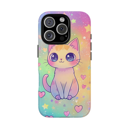 Rainbow Galaxy Cat Phone Case – Cute Anime Aesthetic for iPhone, Google Pixel & Samsung