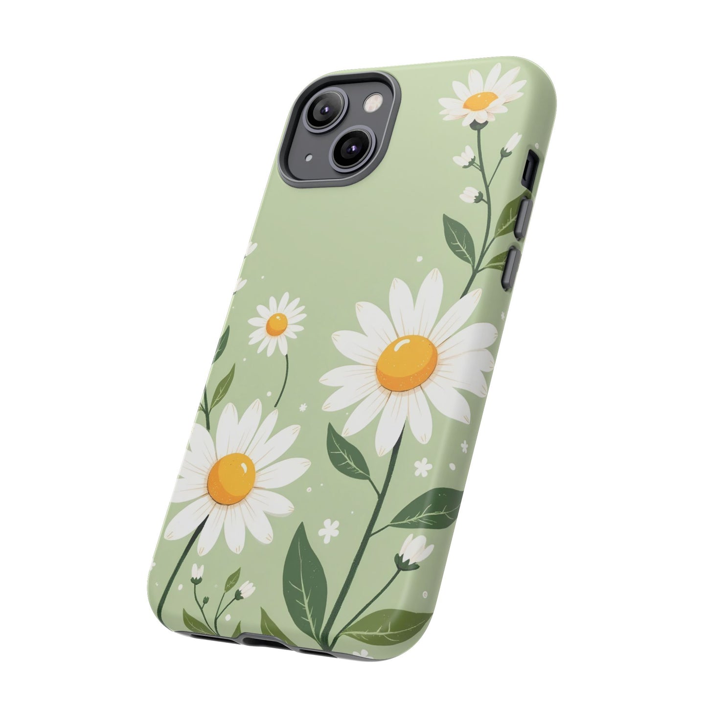 Green Floral Case, Daisy Pattern Design, Iphone Case Design, Perfect Gift For Her