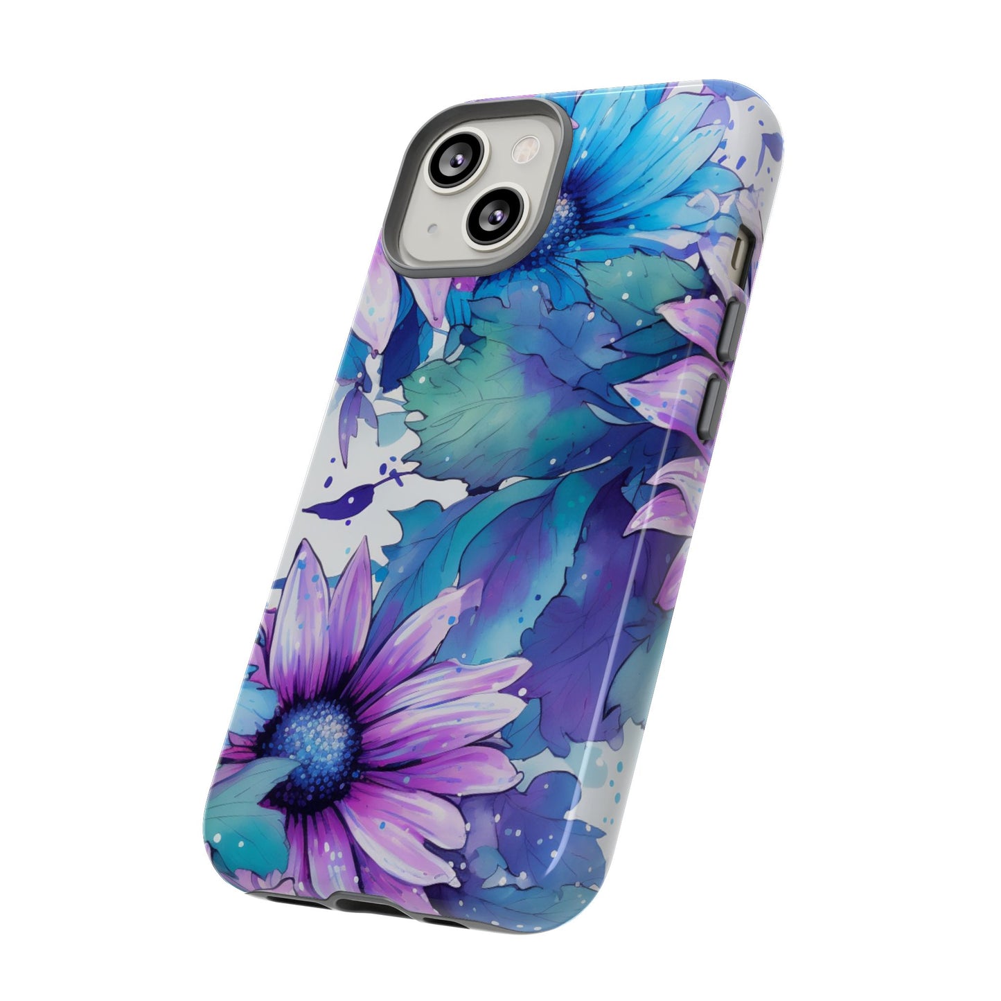 Dreamy Blue & Purple Floral Watercolor Mobile Case