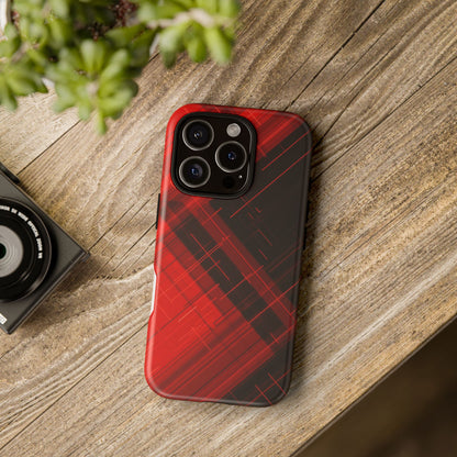 Abstract Red and Black Geometric Pattern