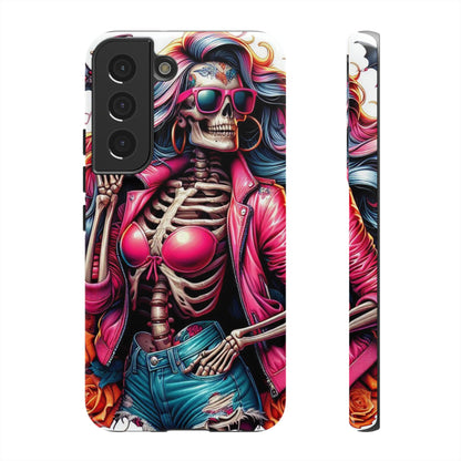 Neon Bones – Retro Skeleton & Vibrant Punk Aesthetic Mobile Cover