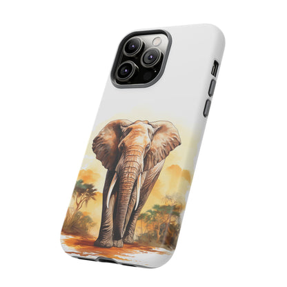 Safari Elephant Watercolor Mobile Cover – Majestic Wildlife Art