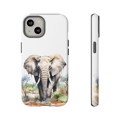 Safari Watercolor Elephant Mobile Cover – Artistic Wildlife Design