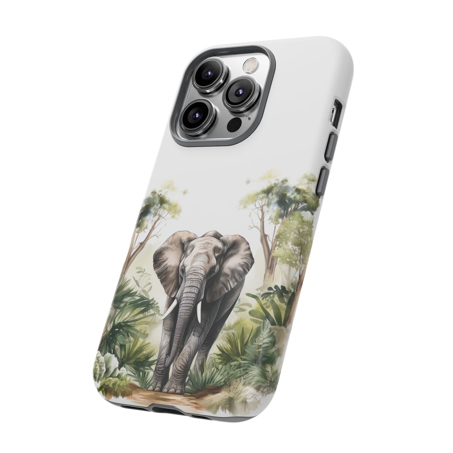 Serene Jungle Elephant Mobile Cover – Watercolor Wildlife Design
