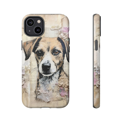 Vintage Collage Dog Portrait Mobile Cover – Artistic Mixed Media Design