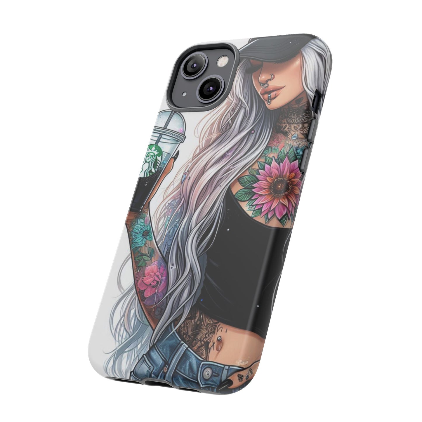Tattooed Coffee Queen – Edgy Urban Aesthetic Mobile Cover