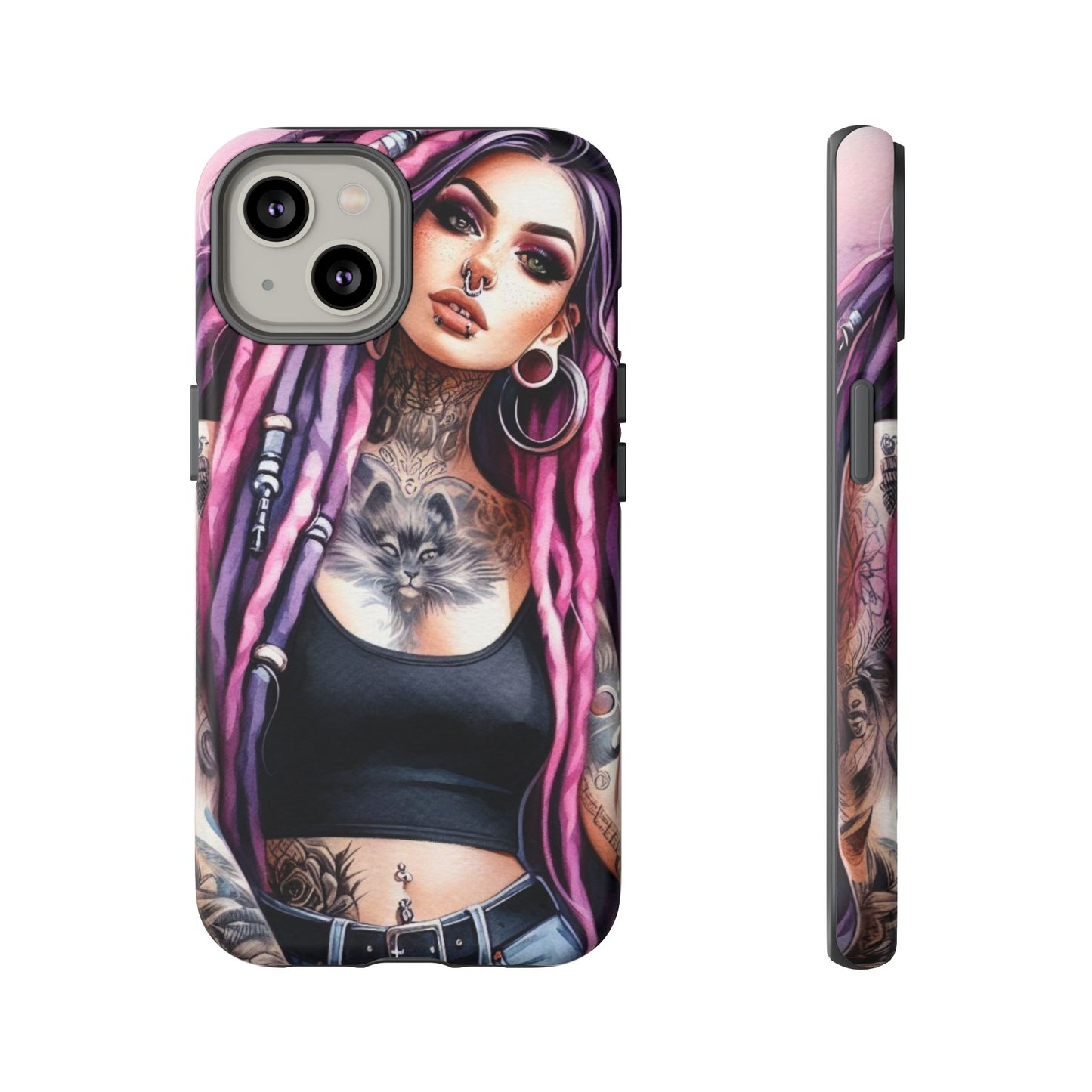 Tattooed Rebel – Gothic Cat Spirit Mobile Cover