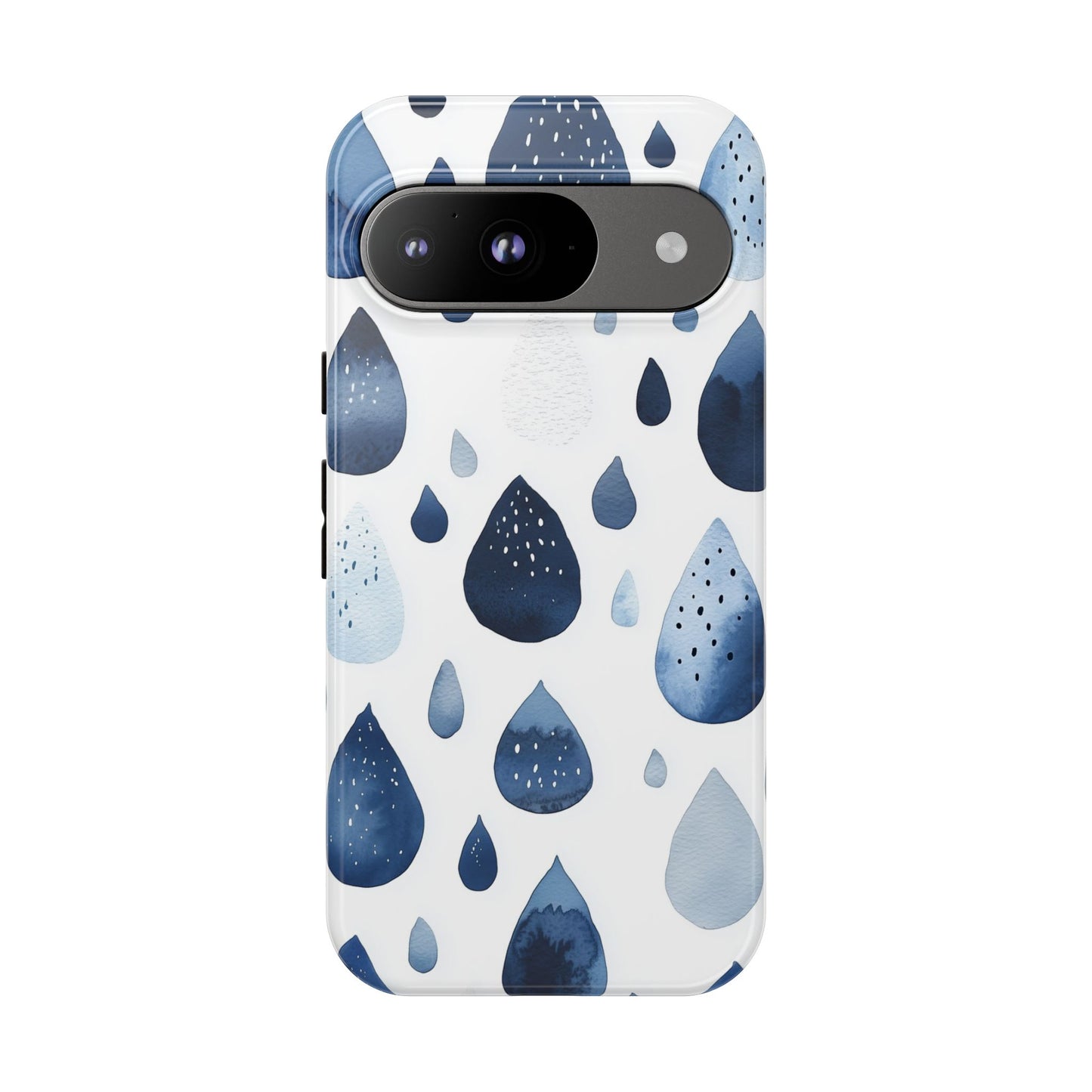 Indigo Rain Drops Watercolor Phone Case for iPhone, google Pixel & Samsung