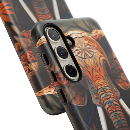 Elegant Artistic Elephant Mobile Cover – Intricate Paper-Cut Design