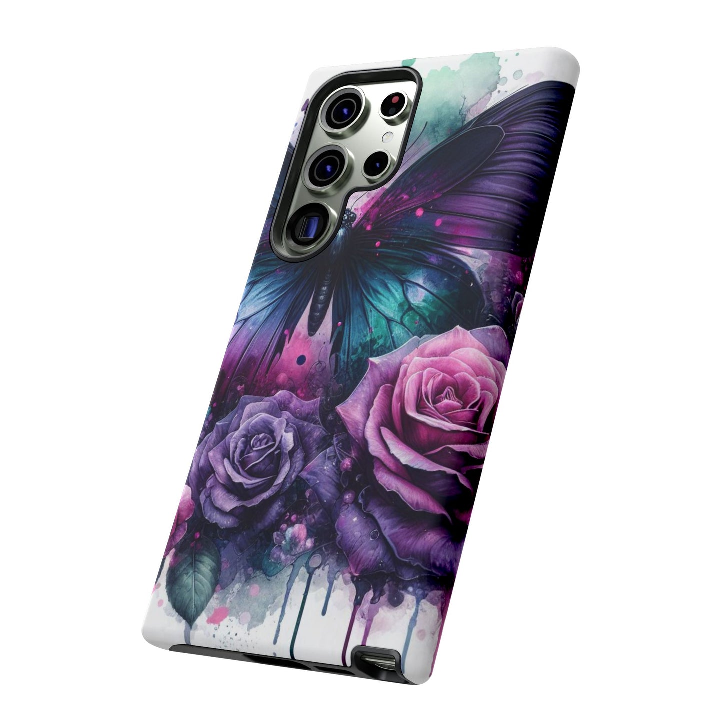 Mystic Bloom – Vibrant Butterfly & Rose Art Mobile Cover