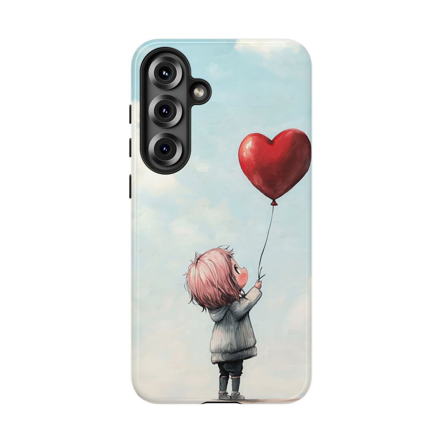 Anime Heart Balloon Phone Case – Dreamy & Cute Art for iPhone, Google Pixel & Samsung