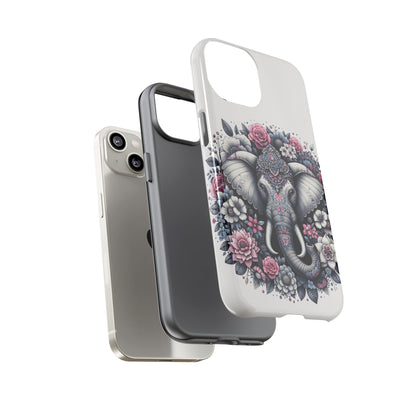 Ornate Floral Elephant Mobile Cover – Elegant Bohemian Art
