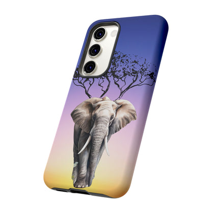 Surreal Elephant Tree Mobile Cover – Dreamy Sunset Fantasy